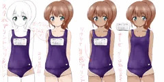 スク水プリントシャツ&パンツ
