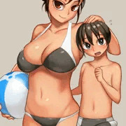 おそろいの水着
