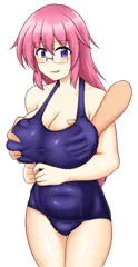 水着胸掴み