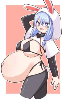 ボテ腹逆バニー