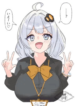あかりちゃんのデカブラダブルピース