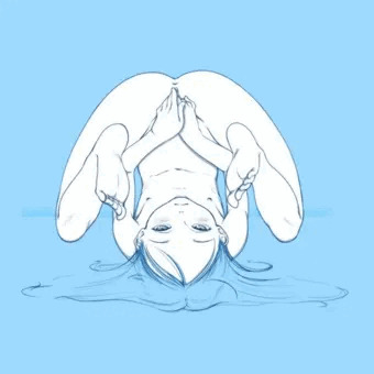 逆さになって。