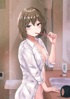 歯磨き中の摩耶様