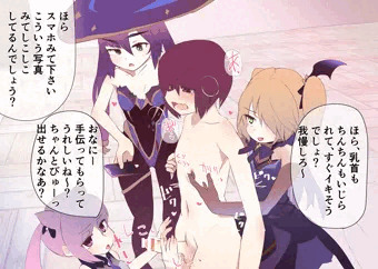 原神キャラに囲まれて乳首責められながら搾精されちゃうっ