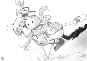 【らくがき】魔法少女？らしき子に出くわしたら用足している最中だった件