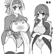 神威＆速吸　競泳水着たくしあげ