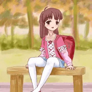 座りランドセル少女
