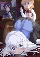 転んでおならしちゃうチノちゃん