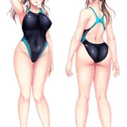 トモミさん　競泳水着　差分8パターン