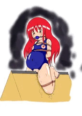 ロリボテスク水緊縛三角木馬