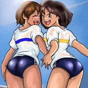 ひろみとてん子のブルマ姿②