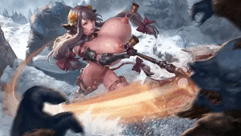 トロールと戦う裸族の牛娘ちゃん