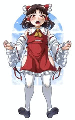 スリット巫女服霊夢たくし上げ