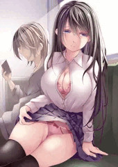 電車の中でパンツを見せてくれる女の子