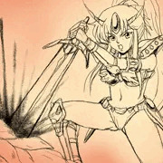 ルドベキア　一撃　線画