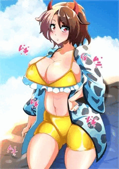 牛崎潤美さんと海にきた