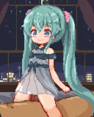 ロリミクちゃんとホテルで騎乗位えっち