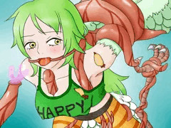 触手にいじめられるモネ