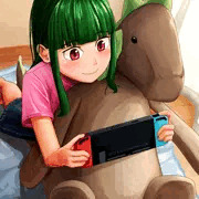 お気に入りのクッションでゲーム