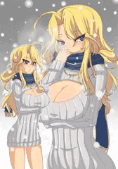 胸開きタートルネック