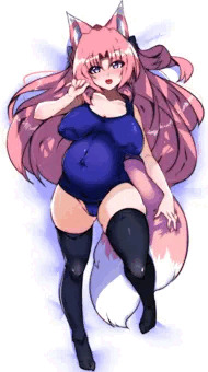 ボテ腹スク水きつね耳娘
