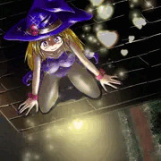 ハロウィン-自宅窓から出ている幸せの光を真剣な眼差しで眺めているうちの子