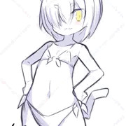 片目隠れねこちゃんビキニ