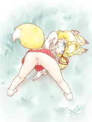おしりを見せつけてドヤってくる看板娘