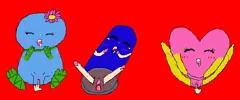 オリキャラ妖怪3匹のエッチなデジタルイラスト＆アナログラフ