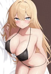 乳首責めされる金髪ビキニさん