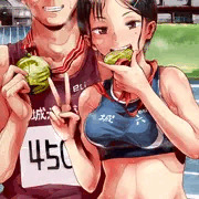 金をパクっとする陸上部女子