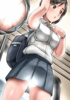 過去絵 女子高生のわき毛！