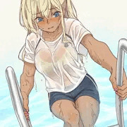 プールに落ちてびしょ濡れのギャル崎さん