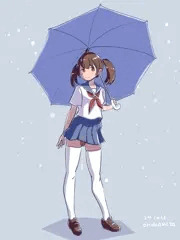傘をさしたふたなりちゃん