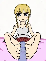 金髪ロリ足コキ