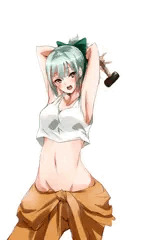夕張は脇が、へそが！