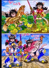 今日のお題『魚』よき子のライギョ！ねね子のマダイ！！