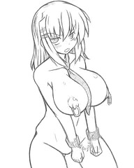 裸ネクタイの多汰美が鎖で繋がれている絵