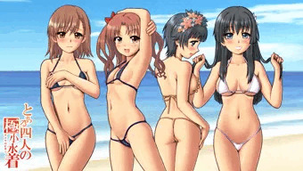 とある四人の極小水着（マイクロビキニ）
