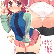 メイルちゃんがトイレ前でおもらし