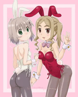 バイトの2人（バニースーツ）