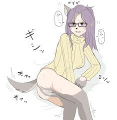 ゆるキャン△の各務原桜さん狼化transfur絵。
