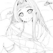 巳年はアナちゃんと一緒に　線画