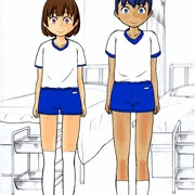 スケブ　資料撮影に協力する少年少女