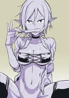 眼帯ビキニと三白眼娘