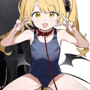 イブキちゃんにスク水着せて犬の隣に座らせるやつ🐶