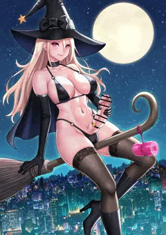 チ○ポを魔法の杖代わりにしているふたなり魔法使い