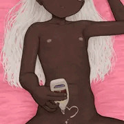 ホワイトチョコレートをチョコレート肌女児にかけるとおいしい