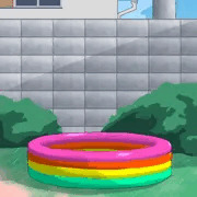 庭のビニールプール