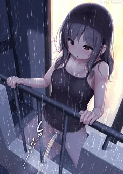 雨の夜にベランダからしちゃうお姉さん